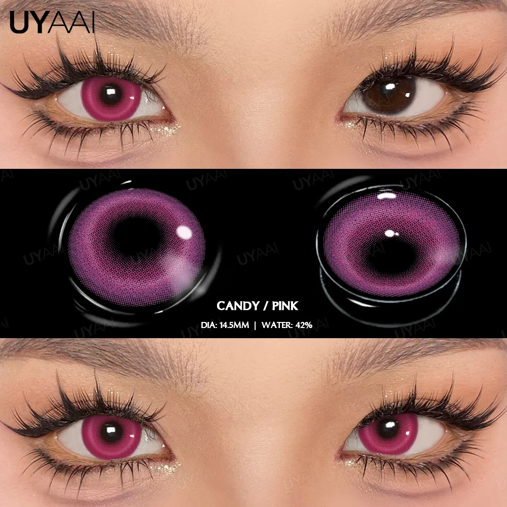 UYAAI 1 Paar Cosplay weiße farbige Kontaktlinsen, schwarze Linsen, Halloween-Schönheit, Make-up-Linse, Vampir, rote Linsen, Anime Colorcon – Detail 11