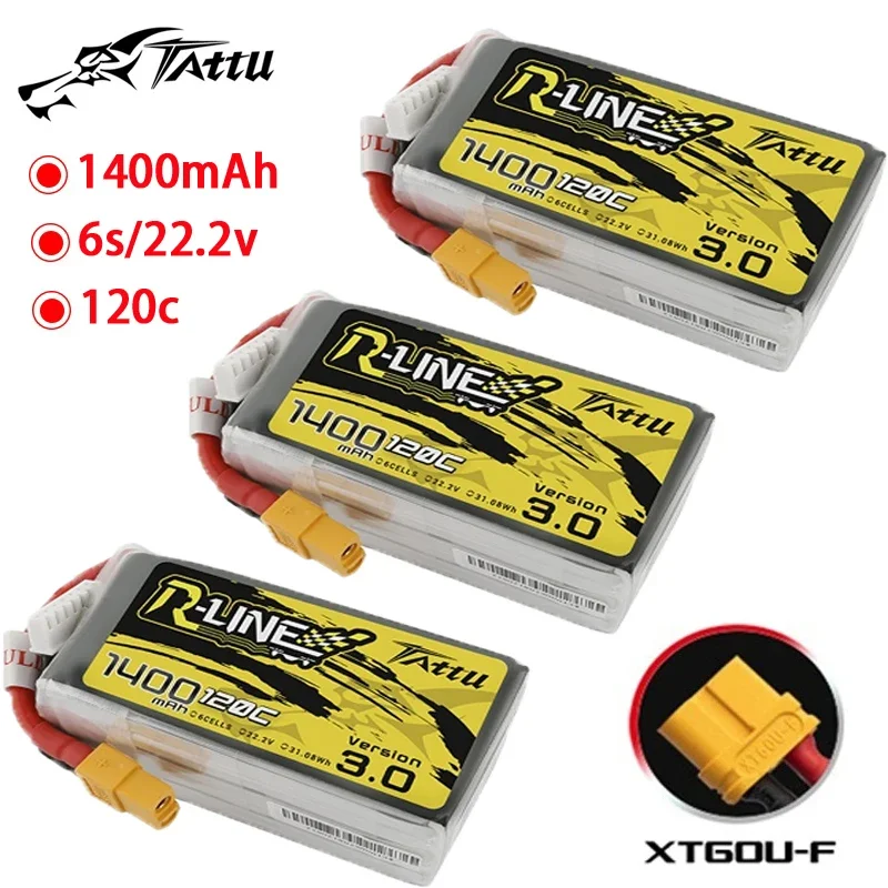 NEW TATTU R-LINE 3.0 6S 22.2V Lipo Battery 1400mAh 120C For RC Helicopter Quadcopter FPV Racing Drone Parts 6S Drones Battery