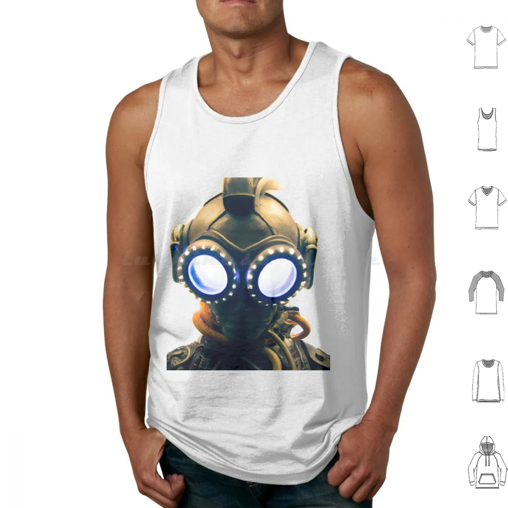 Aquanaut Tank Tops Vest Sleeveless Ai Steampunk Dalle Spaceman Weird Scary Halloween Fun Cool Wacky Culture