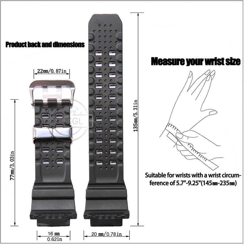 Resin Watchband Fit For Casio GW9400 GW9300 Men Waterproof Strap Stainless Steel Loop Rubber Bracelet Watch Accessories