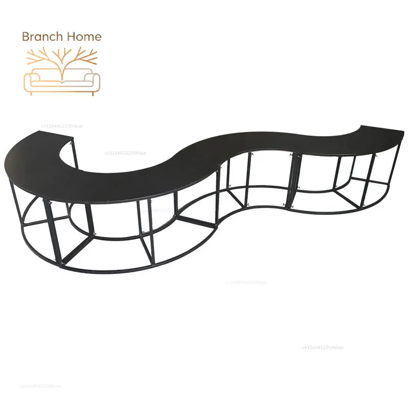 New wedding props S-shaped round wrought iron dessert table lawn wedding scene arrangement round table ornament flower rack