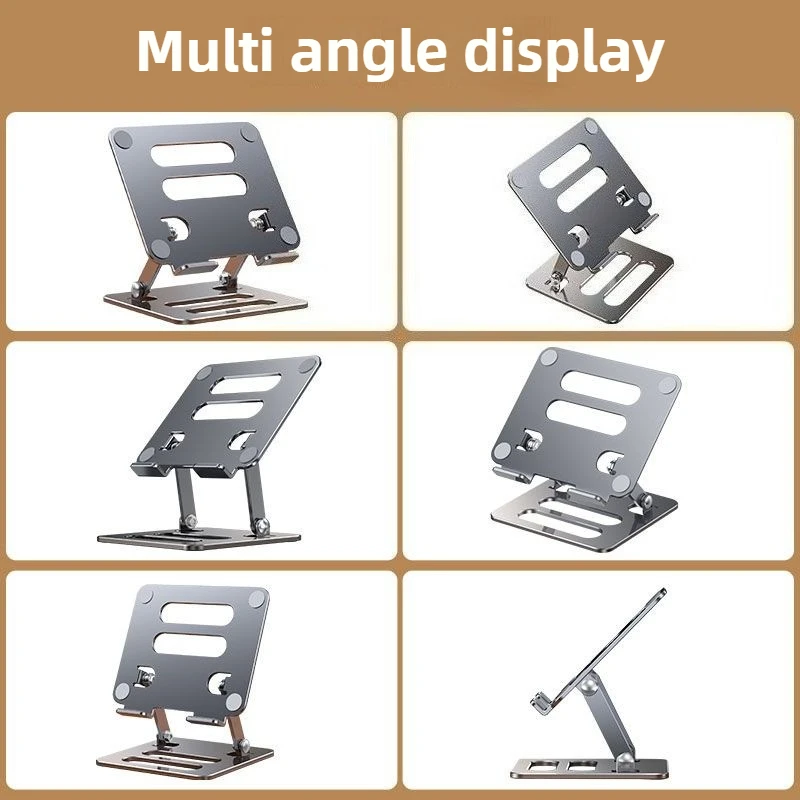 Multi Angle Adjustment Tablet Bracket Dual Axis Support All Metal Computer Bracket Portable Folding Adjustment Drama Chaser