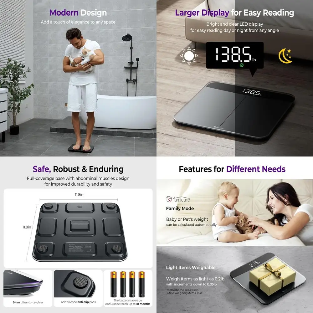 

Высокоточные цифровые весы 450 фунтов, точность до 0,05 фунтов, LED-дисплей, прочные, для дома и использования с животными.