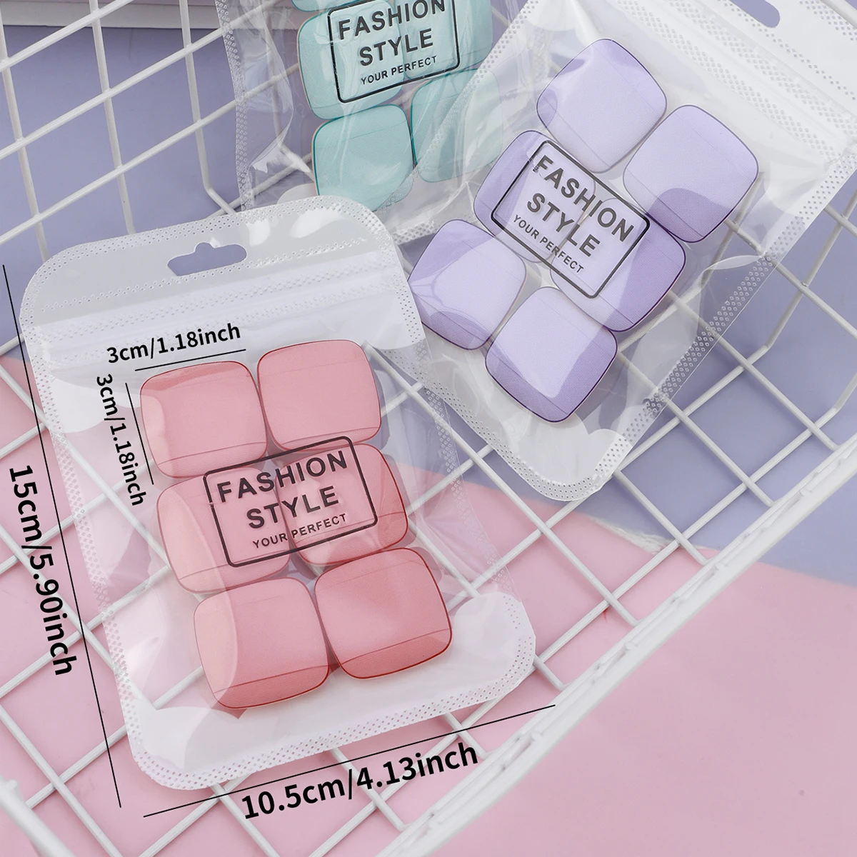 6 個ミニフィンガーパウダーパフスポンジフェイス化粧品アクセサリーブレンドとコンシーラースクエアメイクアップツール