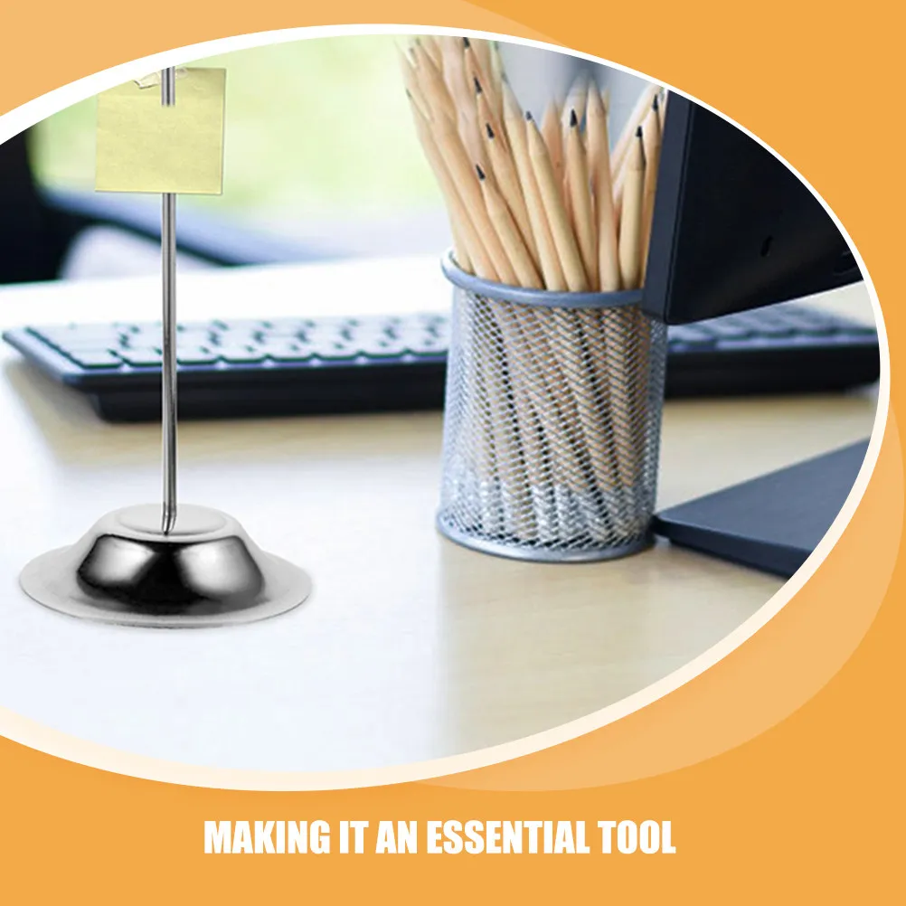 2Pcs Stainless Steel Receipt Holder Spike Stable Base Office Restaurant Desk Memo Bill Check Organizer Spike Bill Fork