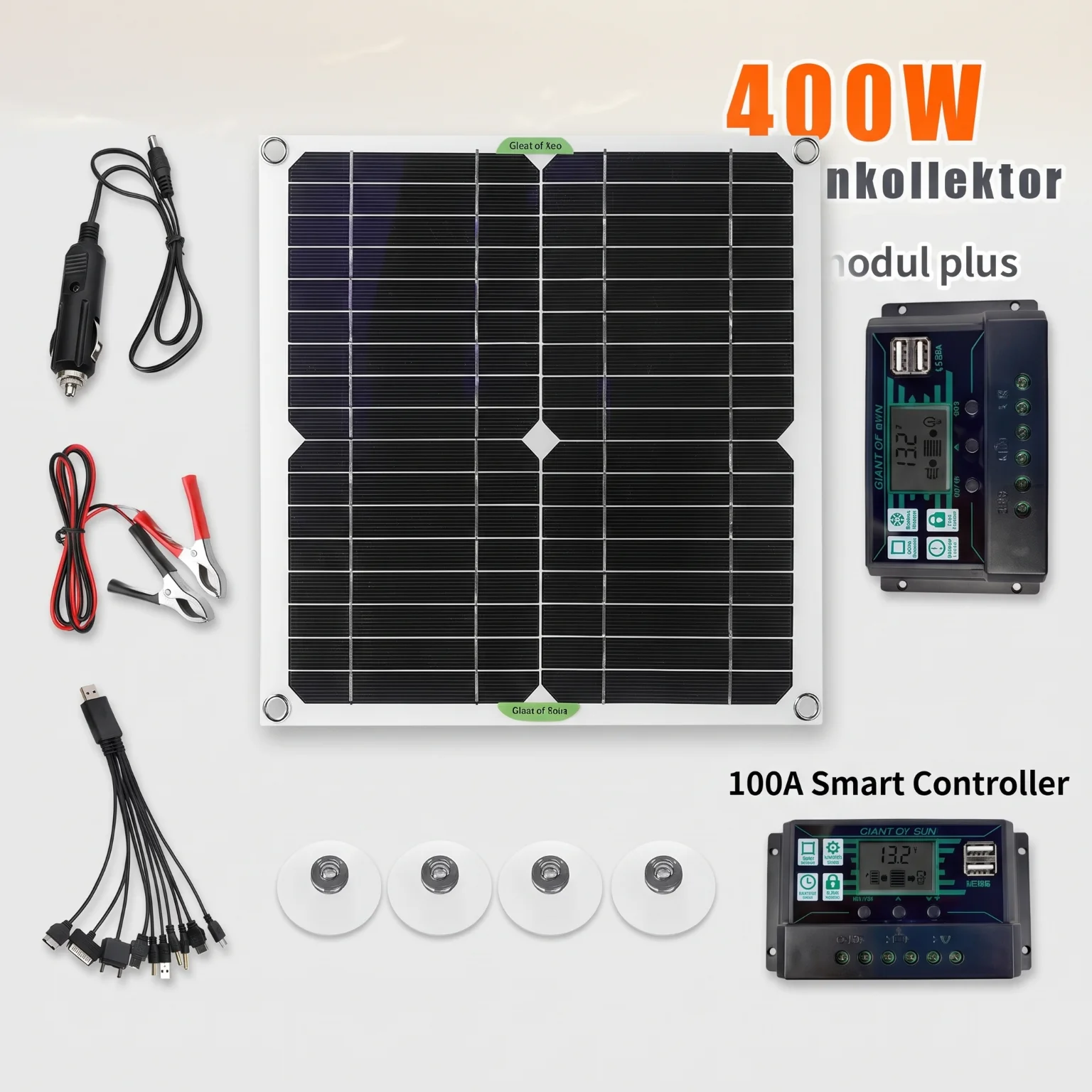400Wのポータブルソーラーパネルキット。100Aの充電コン - Rv Solar Kit 400W のレビューと価格