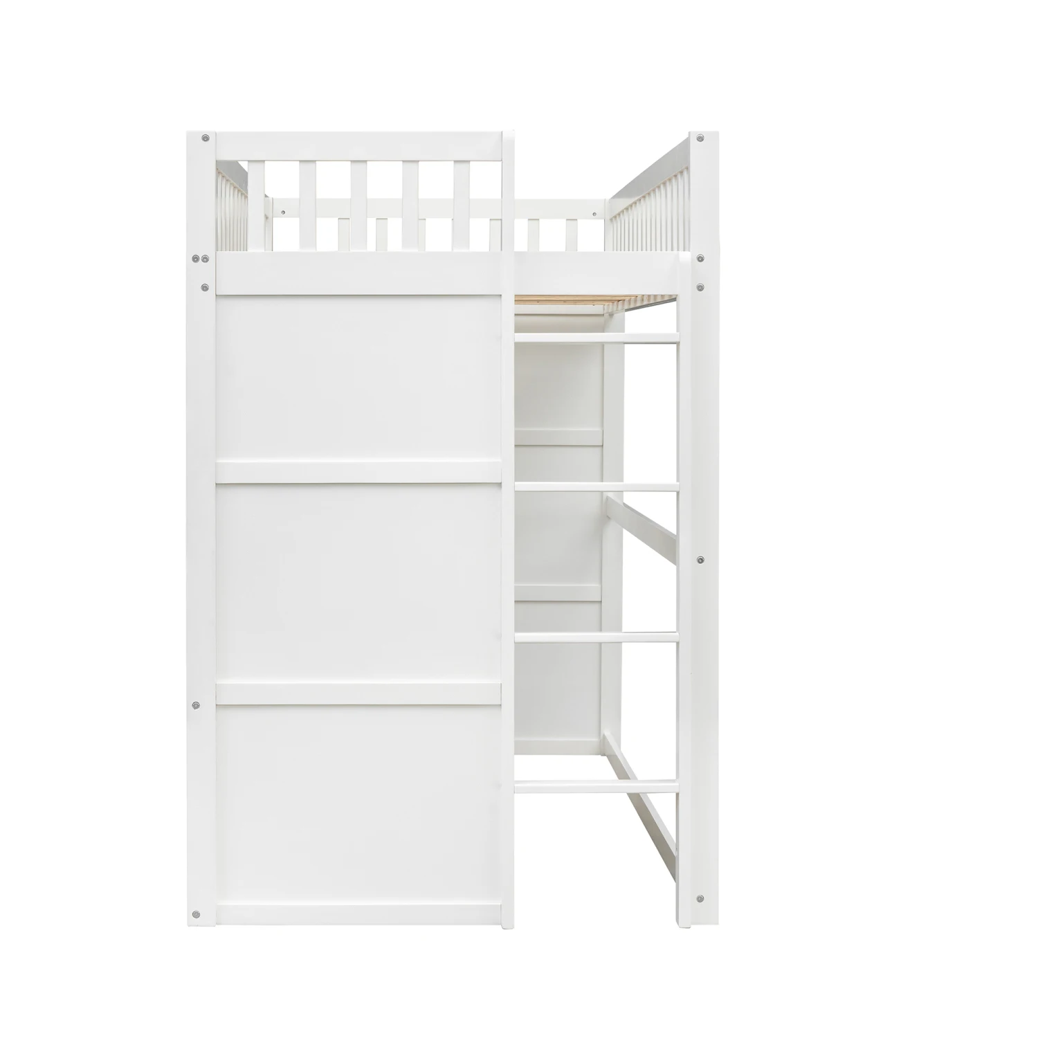 House Loft Bed White Twin Size Ladder