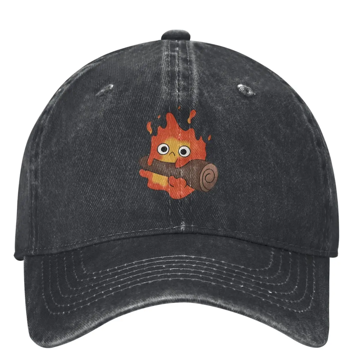 Calcifer Anime Washed Baseball Cap Japan Street Style Trucker Hat Unisex Teens Outdoor Sports Sun protection Baseball Caps