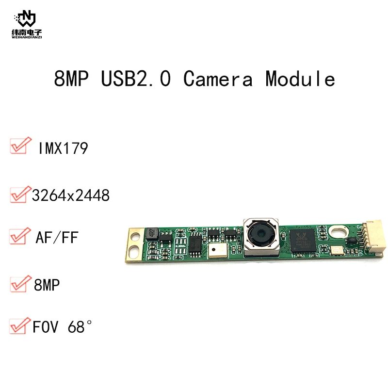 

High Quality CMOS IMX179 8MP pixel 15FPS Autofocus USB Camera module with bi-directional digital microphone