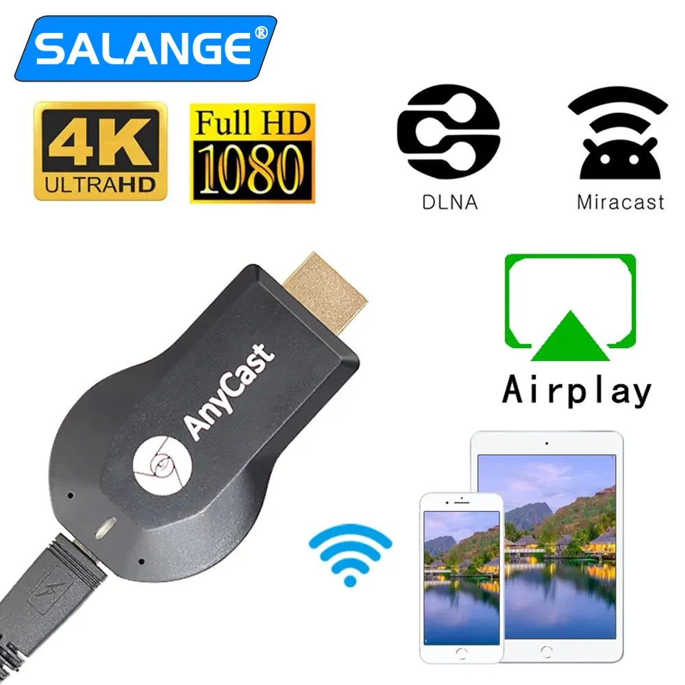 M4 PLUS bezprzewodowy WiFi wyświetlacz TV Stick Dongle TV kompatybilny z HDMI inteligentny projektor ekran TV 1080P 4K dla Androida i DLNA Miracast