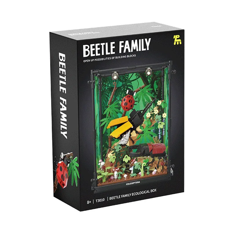 

В НАЛИЧИИ T3010 MOC Rainforest Beetle Family Eco-Box Строительные блоки Сборка lnsect Кирпичи Игрушки для мальчиков Рождественский подарочный набор