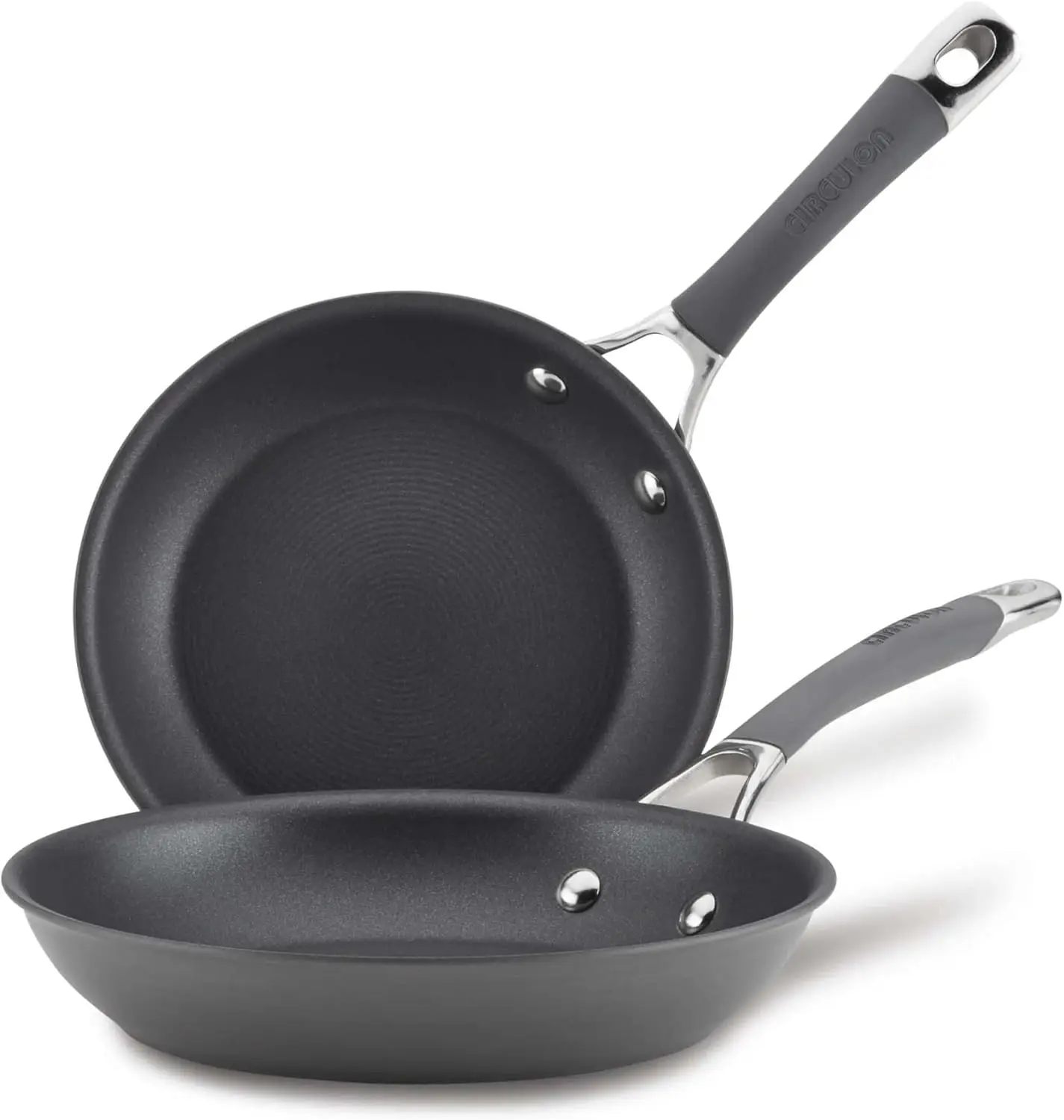 

Hard Anodized Nonstick Frying Pan Set - 8.5 & 10 Inch, Gray, Durable & Oven Safe