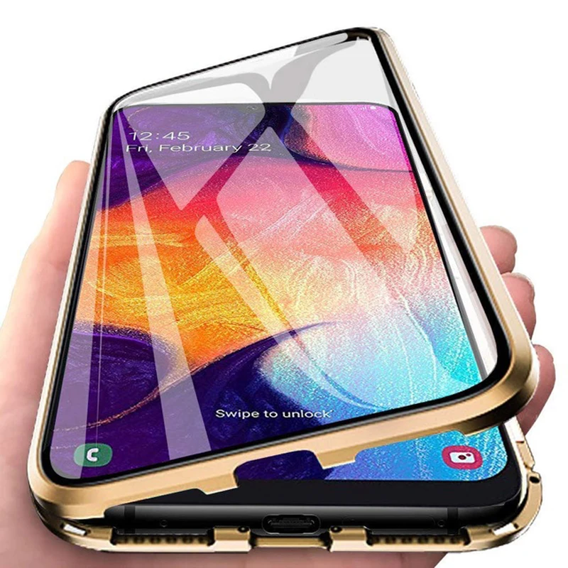 

360 Full Protection Metal Magnetic Double Sided Glass Case For Xiaomi Redmi Note 10 11 12 10S 8 9 T 9S 9A 9C 7 Poco M3 F3 X3 Pro