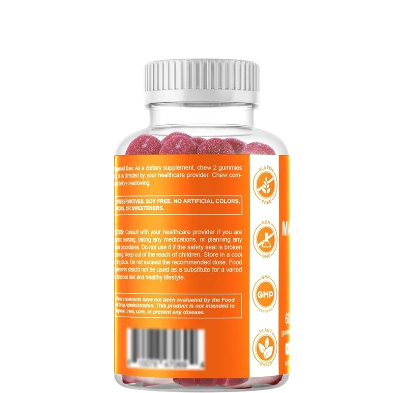 علكة فيتامين المغنيسيوم والحمضيات - 60 علكة نباتية - تعزز الاسترخاء الصحي والعضلات والعظام ودعم الطاقة #5