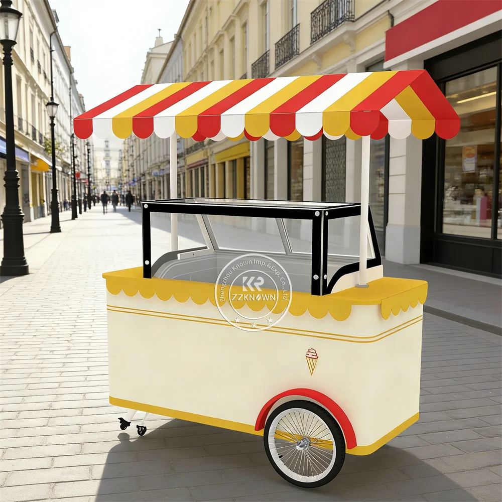 

Modern Ice Cream Cart High Quality Snack Kiosk Beverage Coffee Street Portable Beverage Push Cart For Outdoor Event