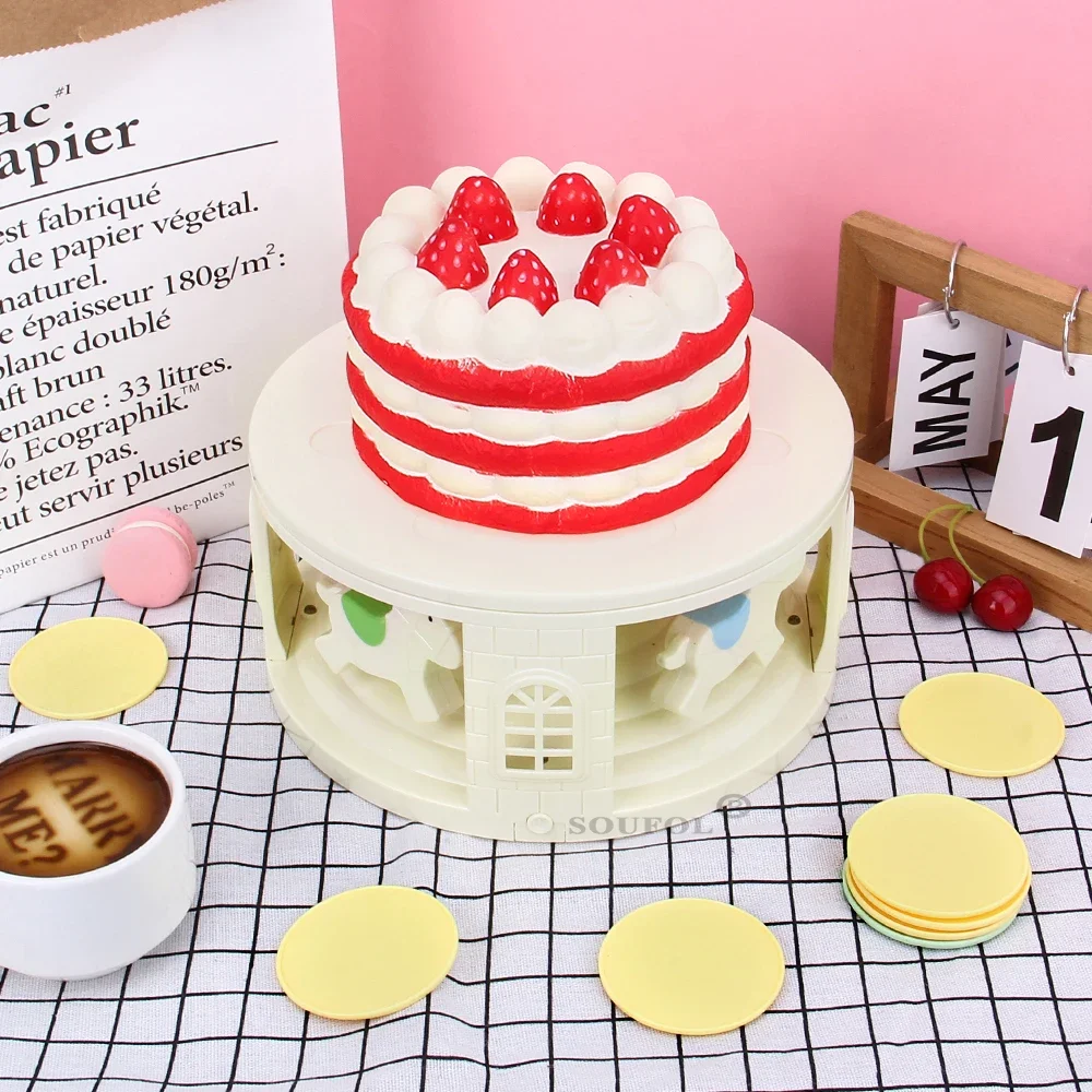 Carousel Cupcake Holder Multifunctional 360 Degree Automatic Rotating Plates for Parties Birthday Festivals Home Desserts