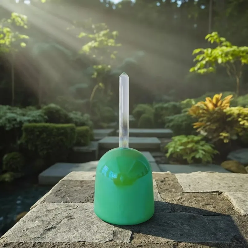 Campana tibetana in cristallo colorato, manico per alchimia, ciotola tibetana in cristallo di quarzo