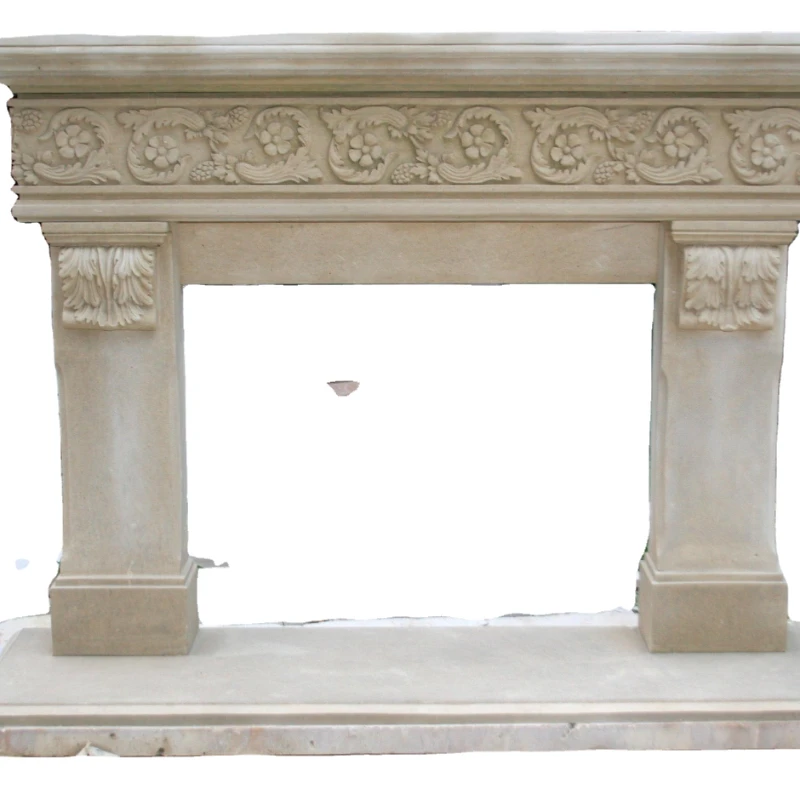 European Style Decoration Stone Symmetrical Marble Fireplace