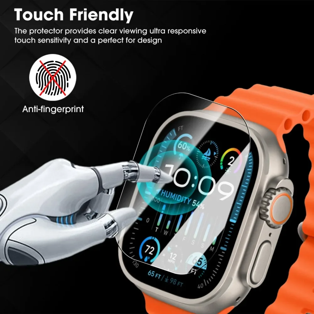 Easy Installation HD Glass for Apple Watch Ultra 3/2/1 Screen Protectors with Auto-alignment Installation Tool for Apple Watch
