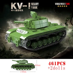 Military World War WW2 KV-1 Heavy Tank Soviet Army Building Blocks Stuart Tank Technical Bricks Educational Toys for Kids Gift