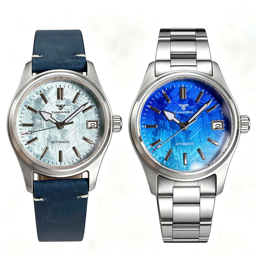 20ATM Dive Tandorio Meteorite‑Style Textured Dial Gradient Blue Small Pilot 36mm Sapphire Miyota 8215 Automatic Movt Men Watch