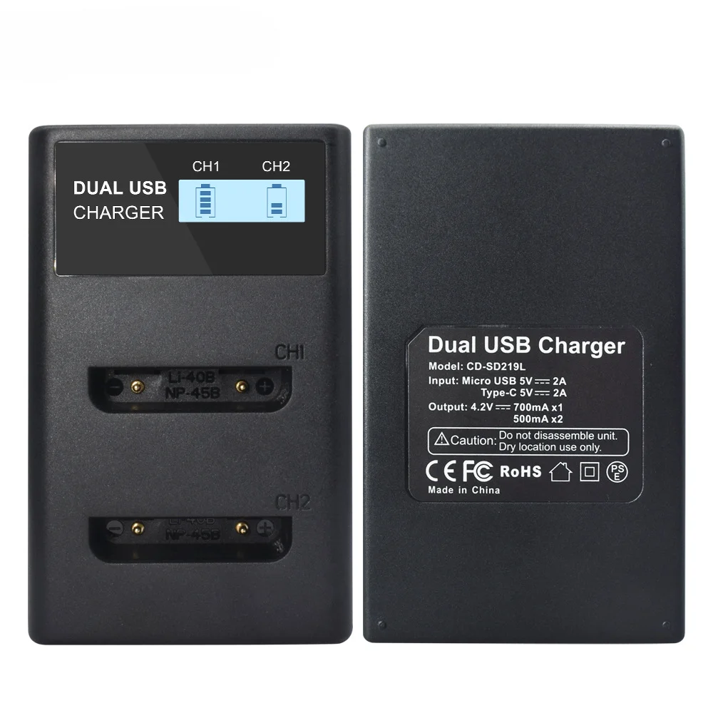 1800mah Li-40B Li-42B EN-EL10 Battery with LED Dual Slot Charger for Olympus Li 40B 42B Nikon ENEL10 FinePix XP70 XP60 XP50 T550