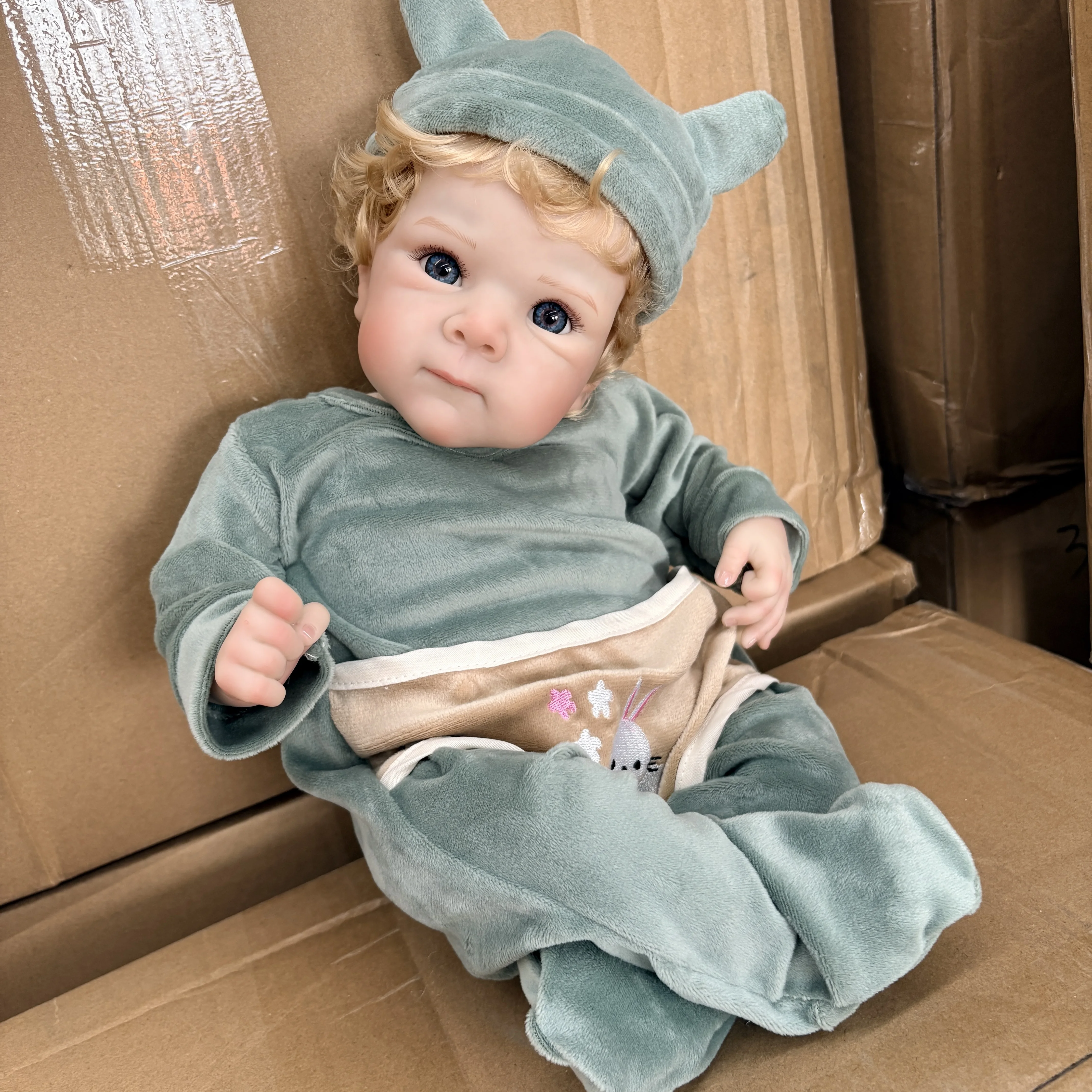 

18'' Lifelike Realistic Reborn Baby Doll Bettie with 3D Painting Skin Implanted Hair & Visible Blue Veins Collectible Doll Gift