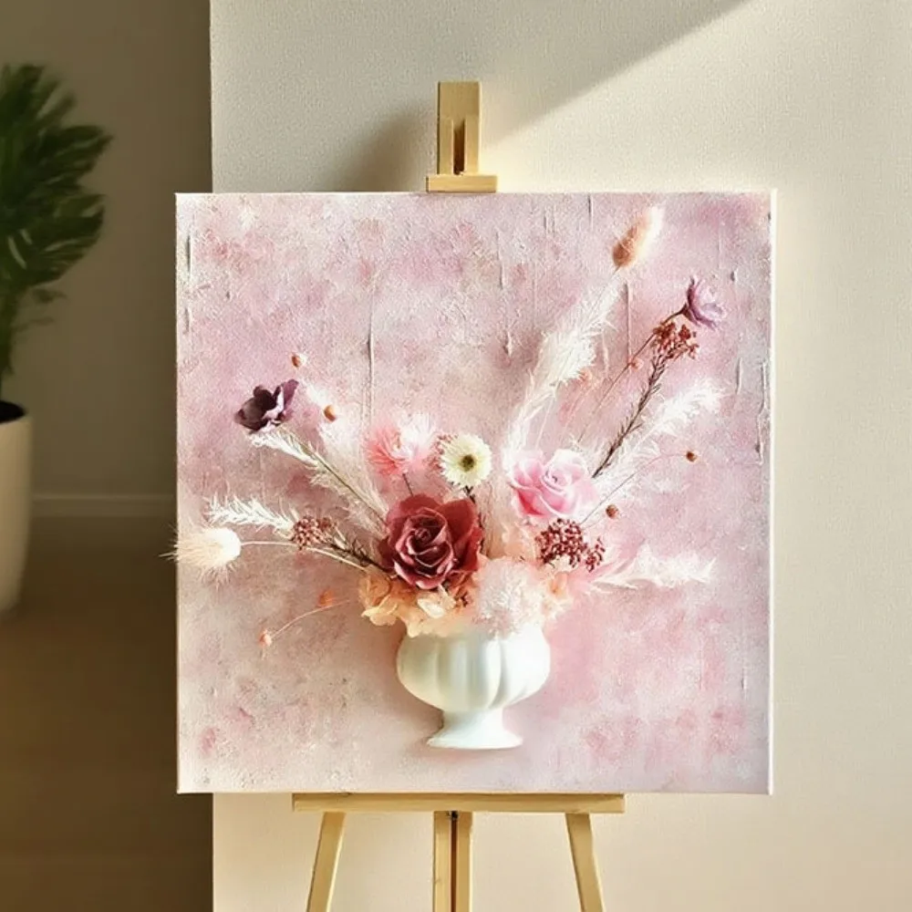 New French Oil Painting Half Wall Vase Hand-Painted DIY Flower Arrangement Vase White Half Wall Flower Pot Home Decoration