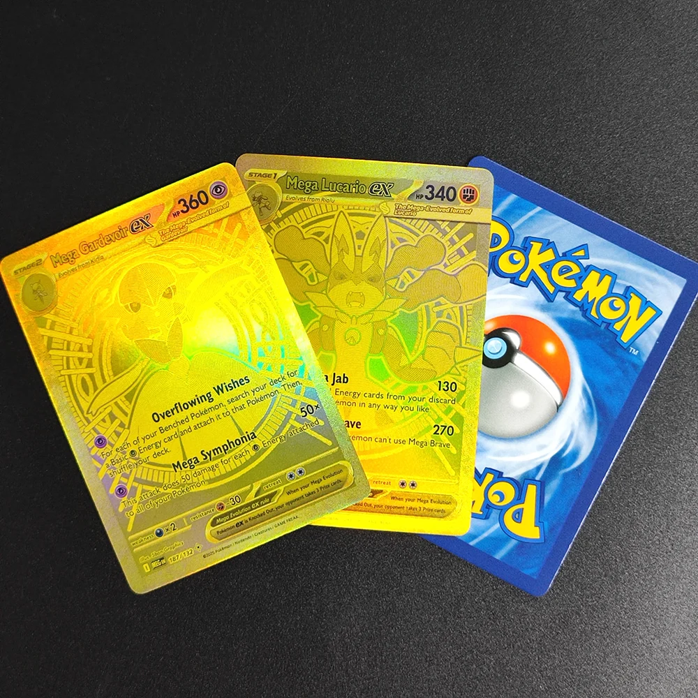 Self Made Proxy PTCG English Mega Lucario Gardevoir Latias ex Lillie ME01 Mega Evolution Коллекция хобби Игрушка-карты