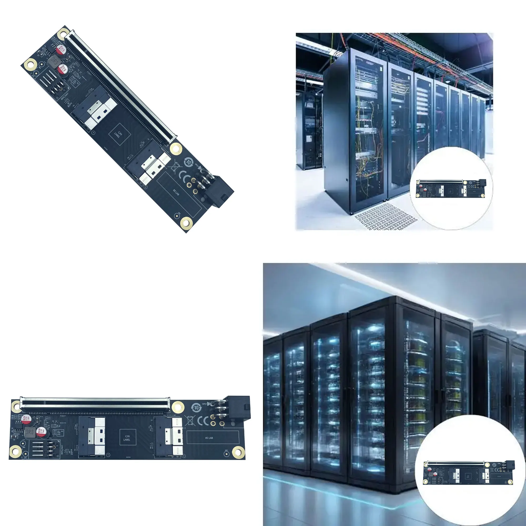 

2 Port PCI-E 4.0 X16 to SlimSAS SFF-8654 Adapter Card GEN4 SFF-8654-8i SFF8654 Riser Card for Graphics Video Card GPU-ABVP