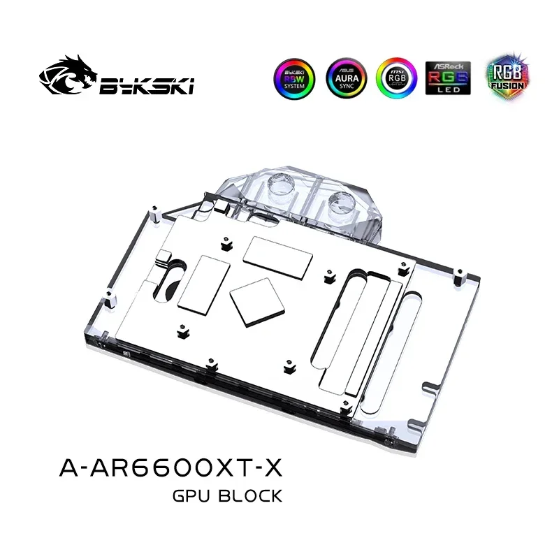 Bykski rx6600xt wasser block für asrock amd radeon rx 6600xt heraus forderer itx 8gb, vga video wasser kühlung kühler argb A-AR6600XT-X