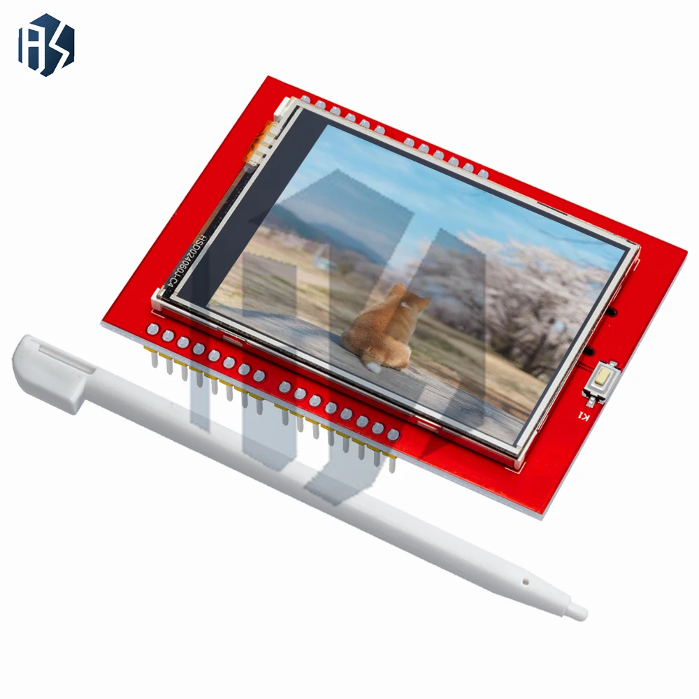 1 peça módulo lcd tft para arduino tela sensível ao toque 2.4 polegadas tft lcd para placa uno r3 e suporte mega 2560 com caneta touch diy