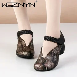 Hot Promotion New Luxury Spring Autumn Printing Red Wedding Black Banquet Shoes Fashion Elegance Women High Heel Retro Sneakers