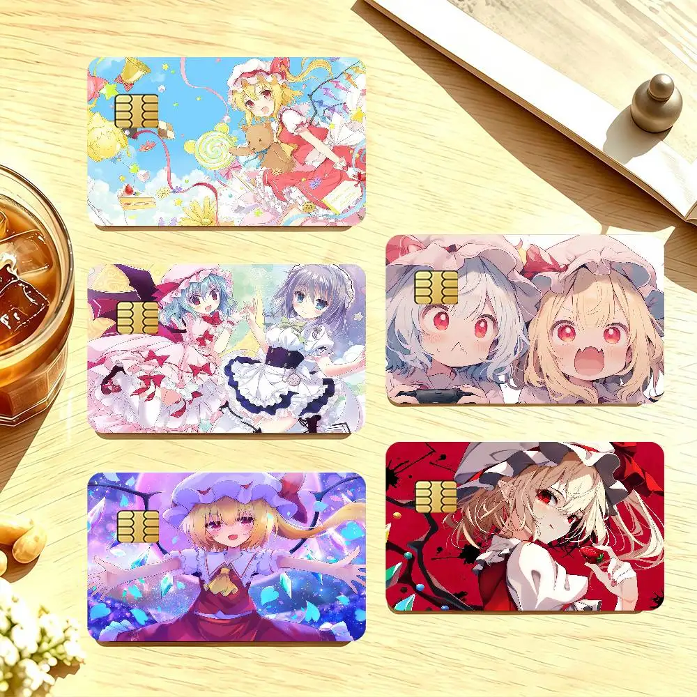 Touhou Project Flandre Scarlet Credit Card Public Transportation Cards Sticker Waterproof Card Face Decoration 4PCS