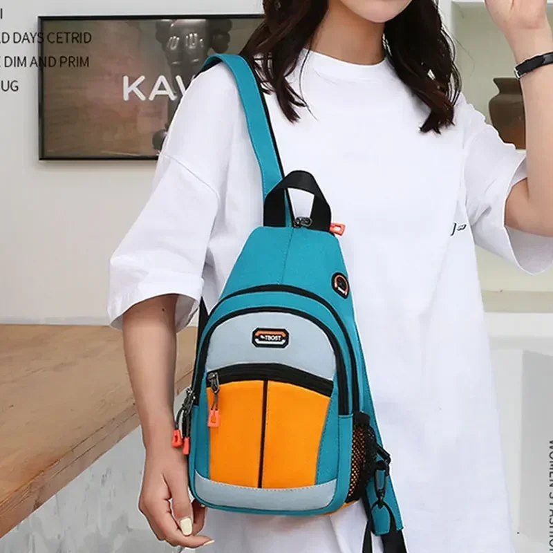 Borsa da petto da donna Borsa da petto da uomo impermeabile in tessuto Oxford di nuova moda Mini zaino da donna multifunzionale Borse a tracolla sportive