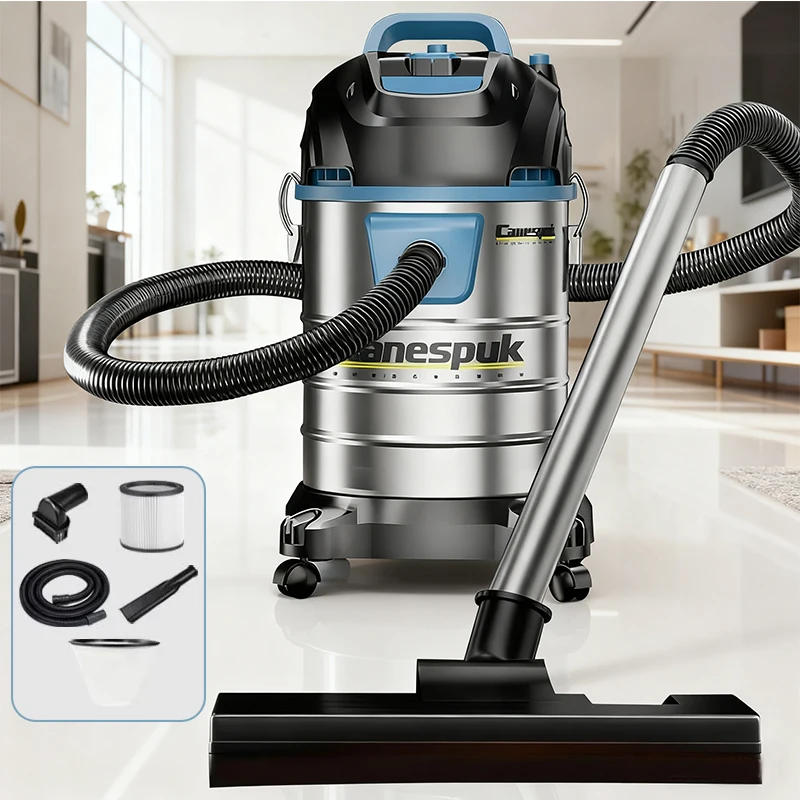 مكنسة كهربائية 4 في 1 شفط قوي منزلي صناعي جاف/رطب/تمزح/هزاز مكنسة كهربائية لمراكز الفنادق وغسيل السيارات