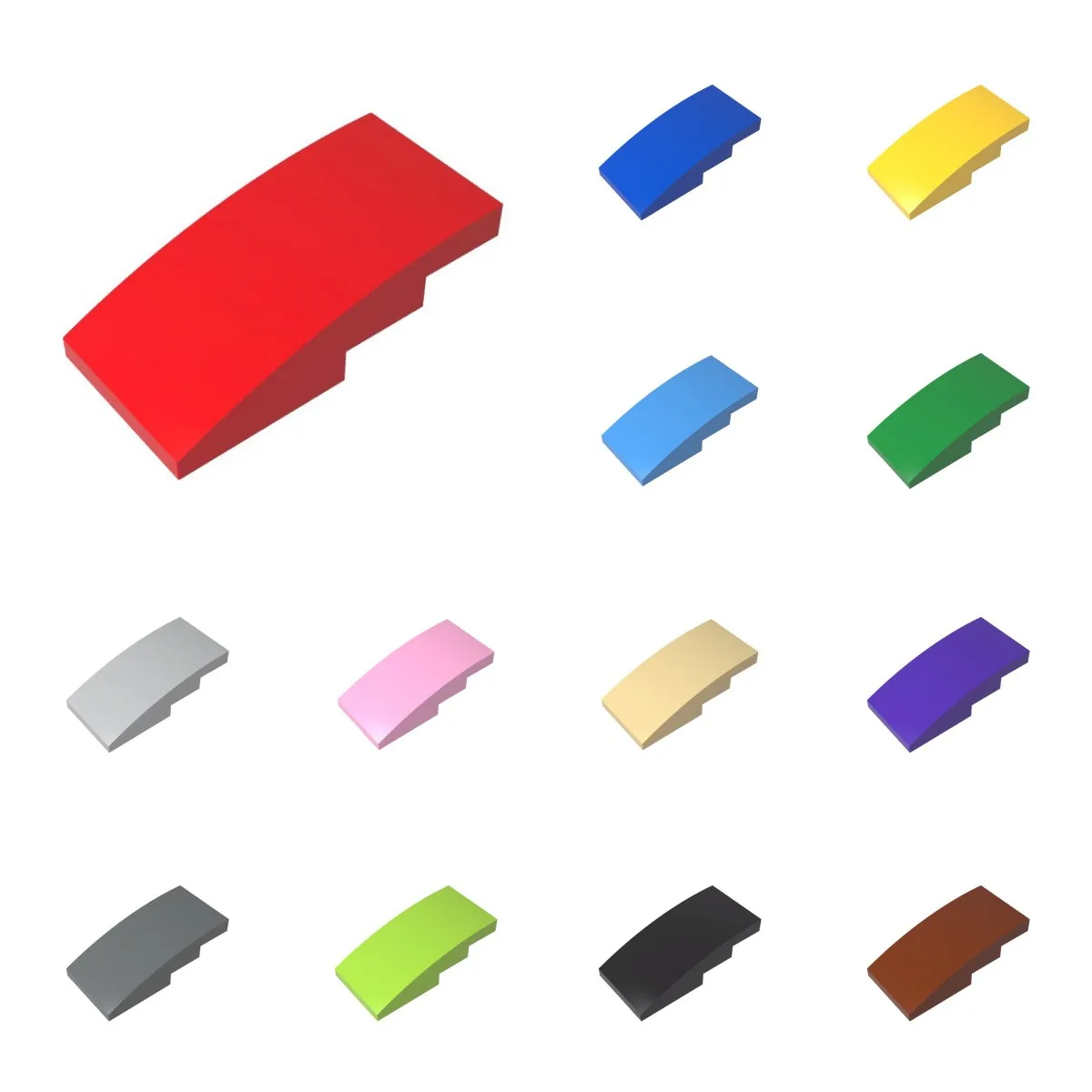 

50pcs 93606 Bricks Slope Curved Parts 4 x 2 No Studs Assembly Building Blocks Kids Adult DIY Toys Model Birthday Gift
