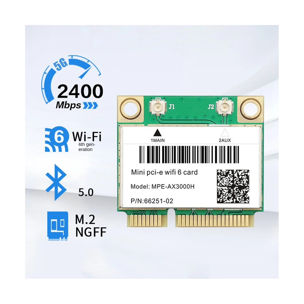 WiFi 6E AX3000H Wireless Wifi Network Card BT 5.2 for Mini PCIE Wi-Fi Adapter for Desktop/Laptop Win10