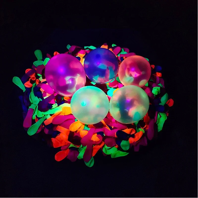 100/300/500Pcs 3inch Luminous Fluorescent Balloon Blacklight Neon Latex Balloon Baby Shower Birthday Wedding Party Decoration