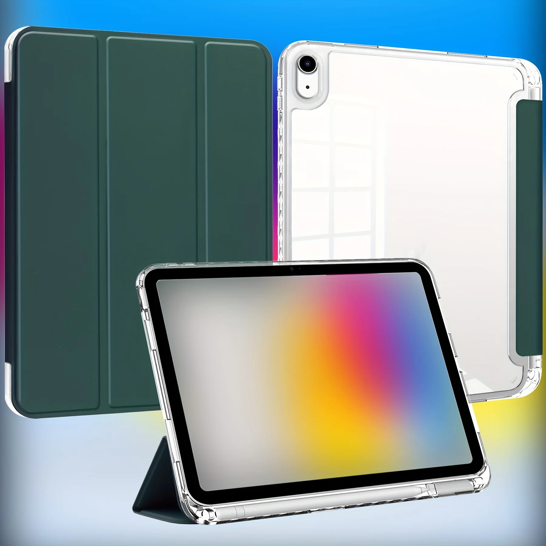 

Case for iPad 10th 10.9, 9/8/7 10.2, 6/5 9.7, Pro 12.9 13 M4, Air 9.7 11 13 M2 Air 10.9 4/5th, Mini 6, Trifold Stand Smart Cover