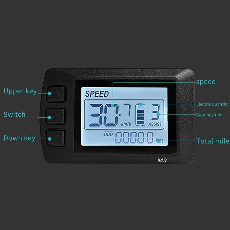 Ebike Display OMT-M3 Display SM Plug Intelligent LCD Electric Bicycle Display Bicycle Accessories