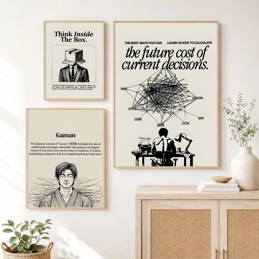 quotes Home decor Life attitude Poster Waterproof HD Modern Peel And Stick Wall Decor Living Room Dorm Garage