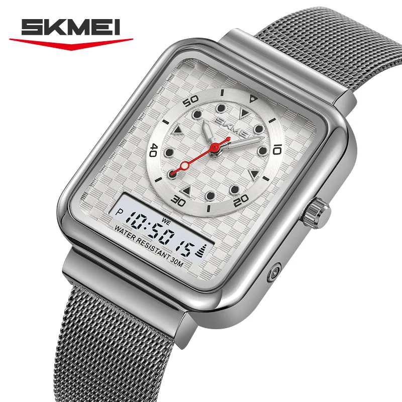 Reloj Digital SKMEI 2466 con Doble Pantalla y Diseño Único, Reloj Deportivo para Hombre, Resistente al Agua, con Luz Nocturna y Fecha, Relojes Masculinos