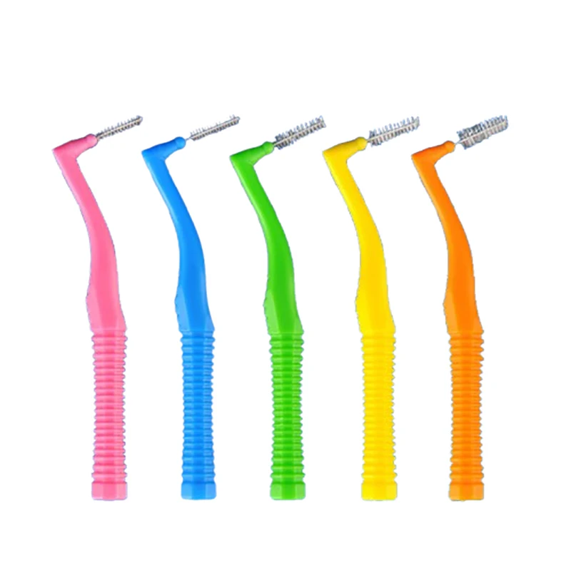 20Pcs 7 Shaped Short Handle Brush Angled Interdental Brush For Orthodontic Braces Micro Soft Brush For Dental Brackets Cleaning