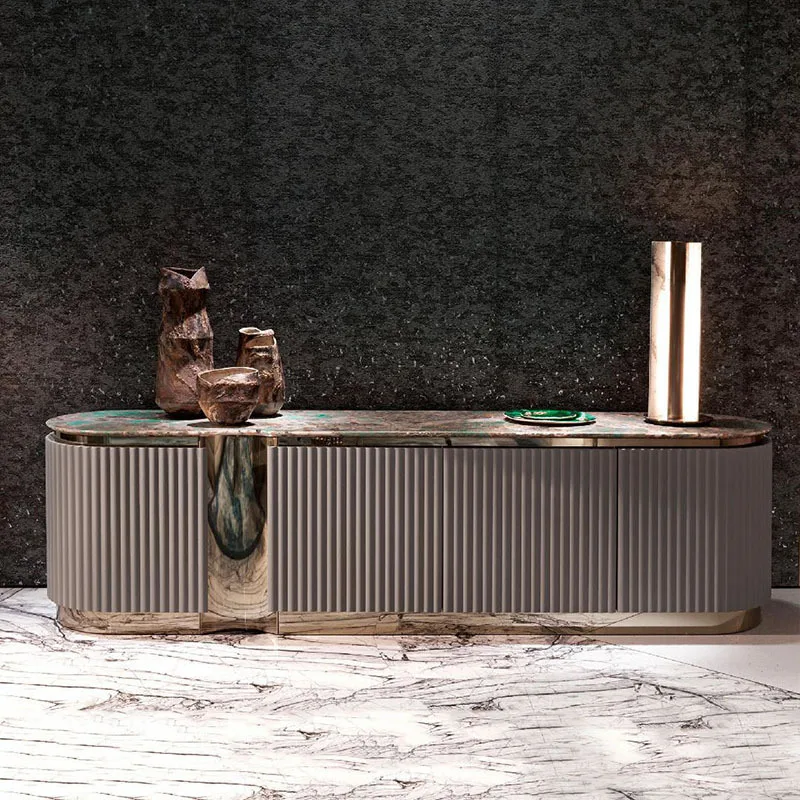 Light luxury classic mansion TV cabinet