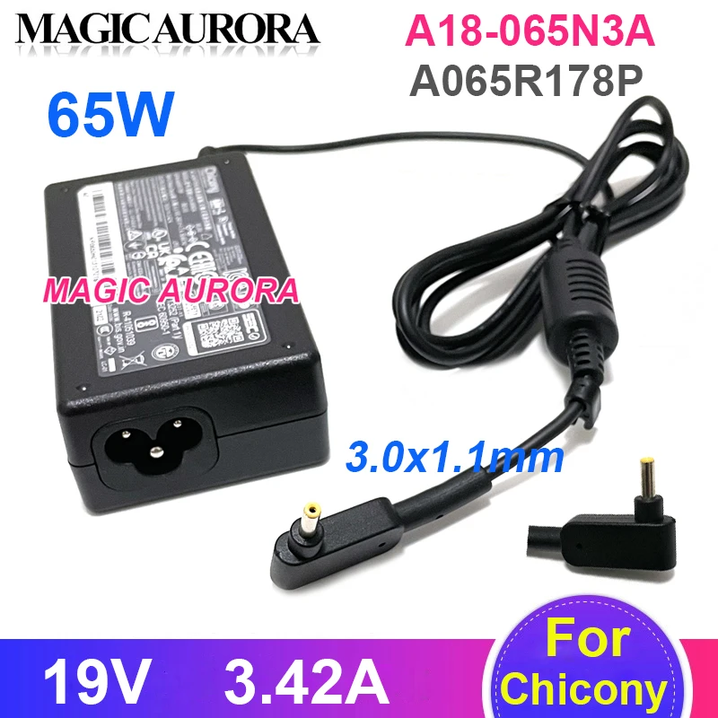 

Genuine Chicony A18-065N3A 65W Charger 19V 3.42A A065R178P AC Adapter For Acer Aspire A515-54 S7 Laptop Power Supply 3.0x1.1mm