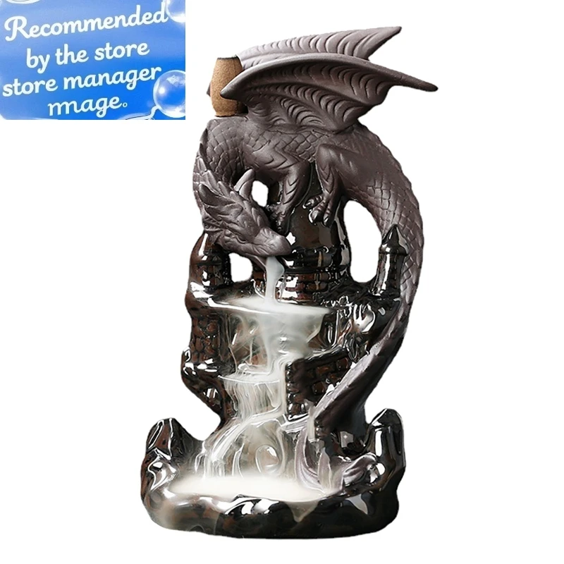 

Благовония, водопад, курильница, керамический дракон, декоративная игра, смешанный конус для благовоний, водопад, декор для курительной комнаты
