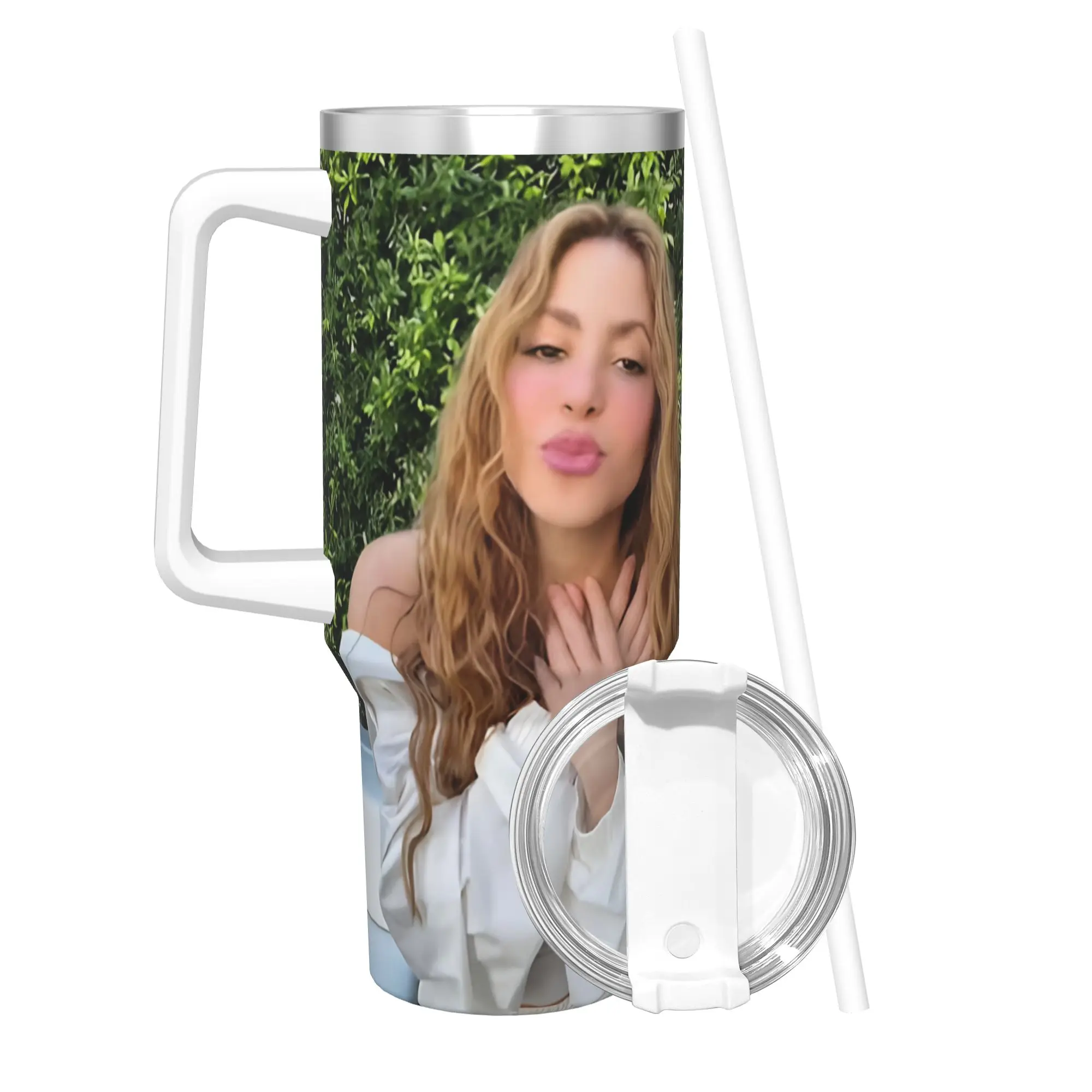 Shakira Singer Tumbler 40oz Stainless Steel Double Wall Vacuum Insulated  Mug Cups With Straw