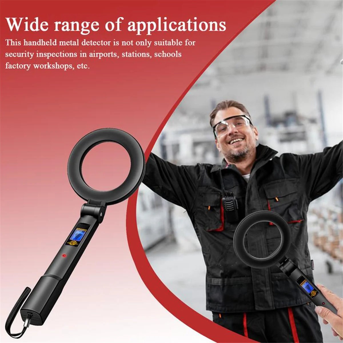 

ABNJ Маленький металлоискатель 360-сканирование Портативный ручной металлоискатель Оборудование для обнаружения обратной связи звука и тела