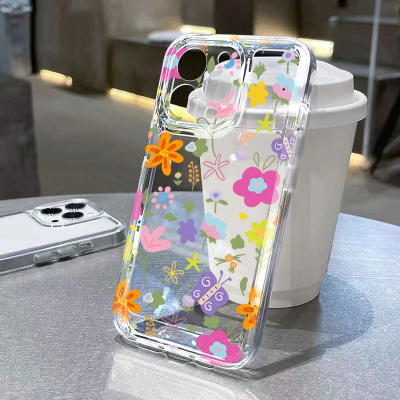 Floral Butterfly Clear Case for iPhone 16 Pro Max, 15 Pro, 14, 13, 12, 11, XR, 7, 8 Plus product photo